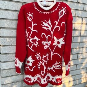 Dana Scott Sweater (Tunic) Good for Christmas and NY Wool/Angora/Acrylic